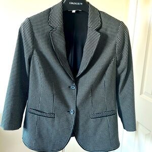 Jacket and skirt- black and white suit